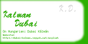 kalman dubai business card